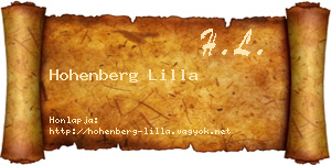 Hohenberg Lilla névjegykártya